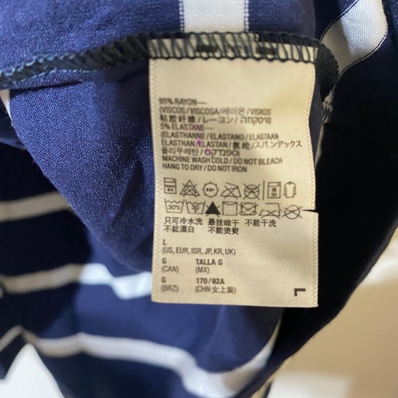 american apparel mock neck stripped shirt L - Picture 4 of 4